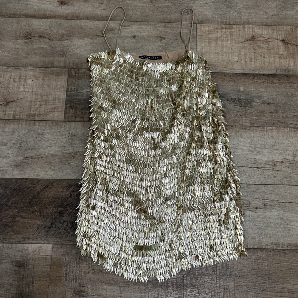 Zeynep Arcay gold sequin mini dress - Picture 4 of 7